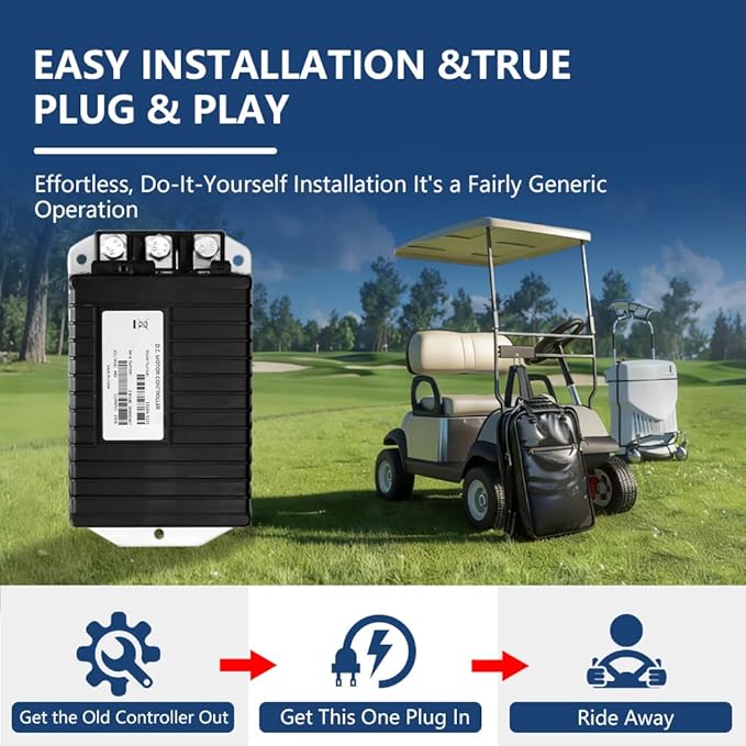 1510A-5251 Golf Cart Motor Controller, 48V 250A Speed Controller for Club Car DS & Precedent (2000-2009), Electric Controllers Compatible with Curtis, MCOR Throttle Type, 102806201, IQ System