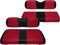 Golf Cart Seat Covers Front and Rear Waterproof and Sun Resistant Marine Grade Vinyl Leather Seat Cover Accessories for EZGO TXT 1994-2013, Deep Red(4PCS)