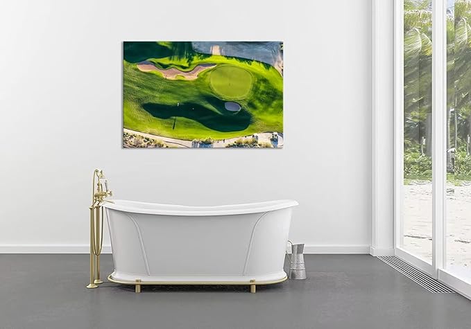 chenchenArt Arizona Golf Course Wall Art for Living Room Bedroom Bathroom Home Decorations Golf Course Picture Poster Canvas Prints Modern Artwork Framed Ready to Hang(12''H x 16''W)