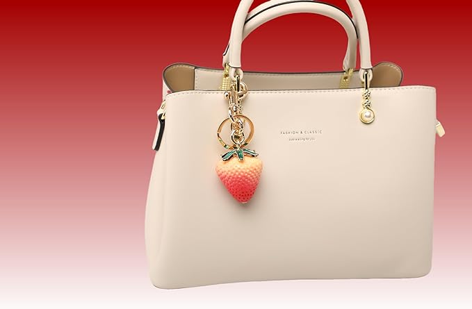 Cherry Bag Charm, Cute Strawberry Fruit Bags Charm Purse Charms Keychain Women Bag for Handbag