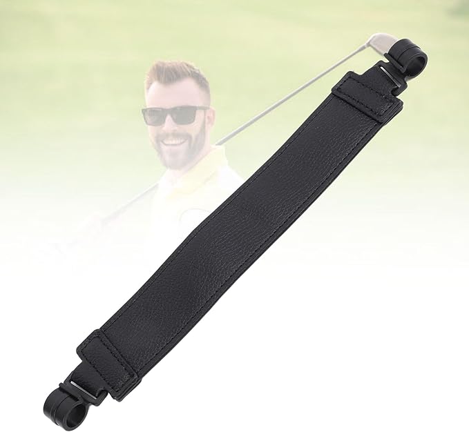 Club Bag Stand Strap, PU Leather Adjustable Leg Stabilizer Strap Attachment, Secure Locking Buckle for Golf Bags, Premium Club Bag Accessories with Reinforced Metal Buckle