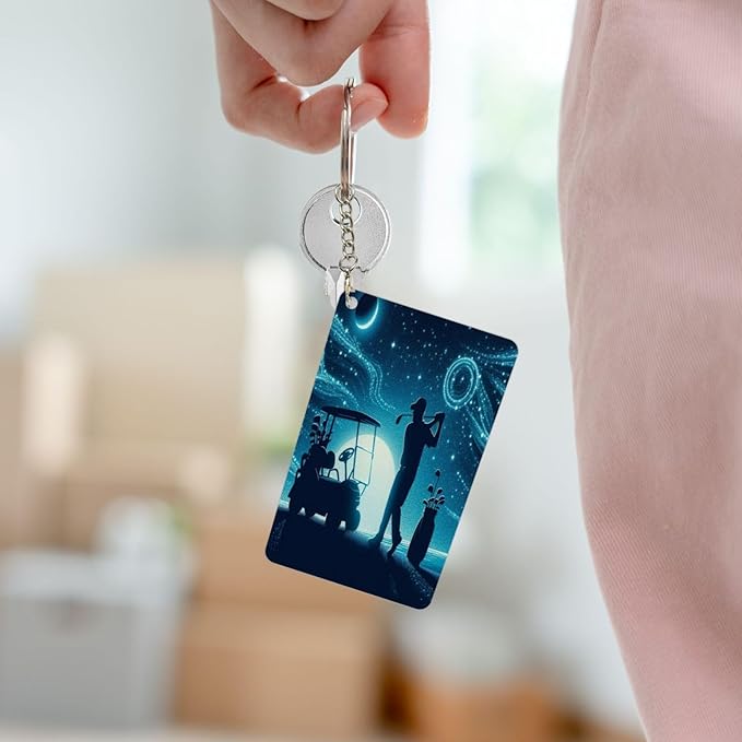 Keychain - Rectangular Acrylic Keychain Daily Key Ring Car Key Fob Holder 2X3 Inch