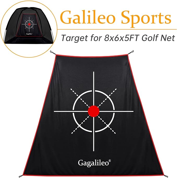 Gagalileo Golf Target Cloth: Protective Net Portable Easy Setup with S-Hooks & Ropes Indoor Outdoor Practice All Golfers Training Accuracy for Backyard Garage