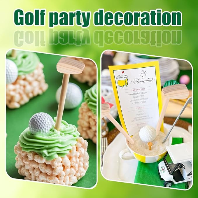 3 Pcs Mini Golf Club for Decorations, 6 Inch Unfinished Wooden Golf Putter for DIY Craft Projects, Party Favors (6 inch, 3 Pcs)