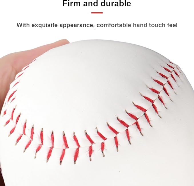 Practice Softballs, 12 Inch Official Size and Weight Slowpitch Softballs, PU Surface Cork Core Training Softballs for Games, Practice and Training 2 Pack