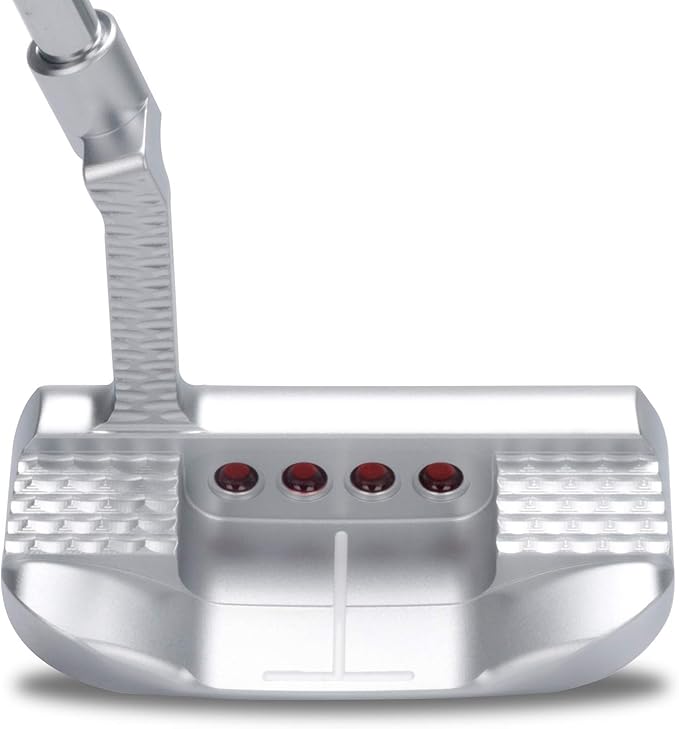 Golf Club Putter,Men Right Hand Golf Club,with Black Red HeadCovers PU Grip CNC Steel Mallet Professional