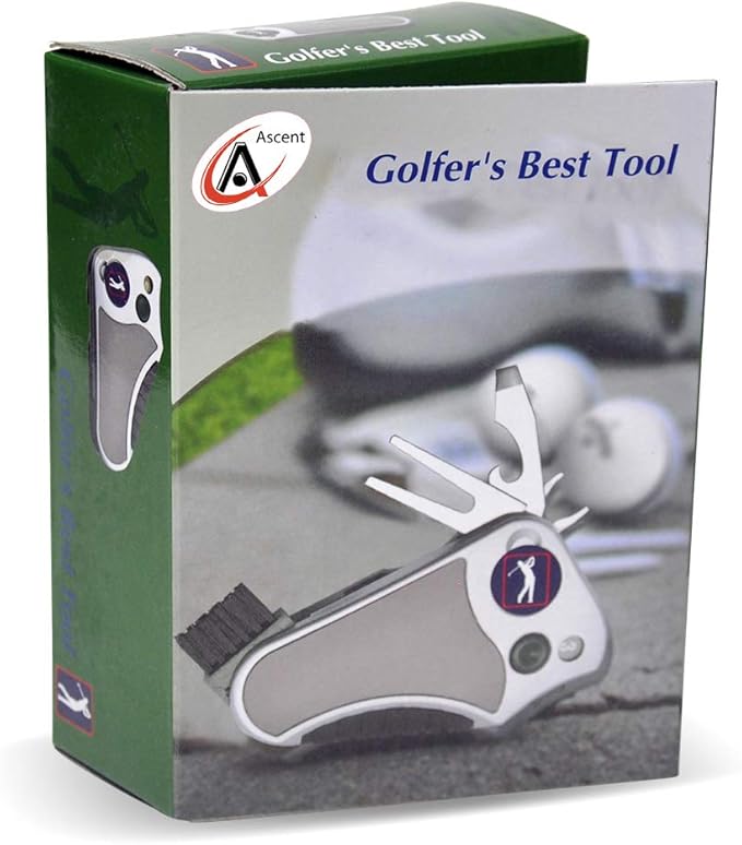 Golfer's Best Tool – 6-in-1 Golf Multitool for Men & Women | Stroke Counter, Divot Repair, Brush, Ball Marker, Cleat Tightener, Club Cleaner | Compact Golf Gift & Souvenir