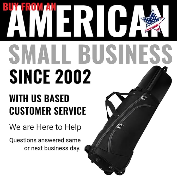 CaddyDaddy Enforcer Golf Travel Bag Crush Resistant Hard Top Protection, 1 Year Full Replacement Coverage, Durable Thick Nylon, Wheels & Lockable XL Zippers. Case for Transporting Clubs on Airlines