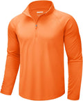 CRYSULLY Men's Long Sleeve 1/4 Zip Shirts Sun Protection Pullover UPF 50+ Rash Guard Running Lightweight T Shirt