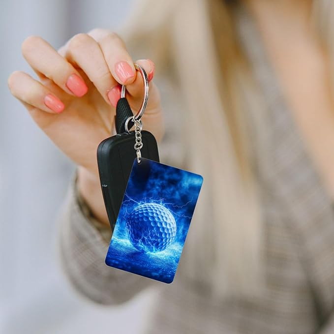 Keychain - Rectangular Acrylic Keychain Daily Key Ring Car Key Fob Holder 2X3 Inch