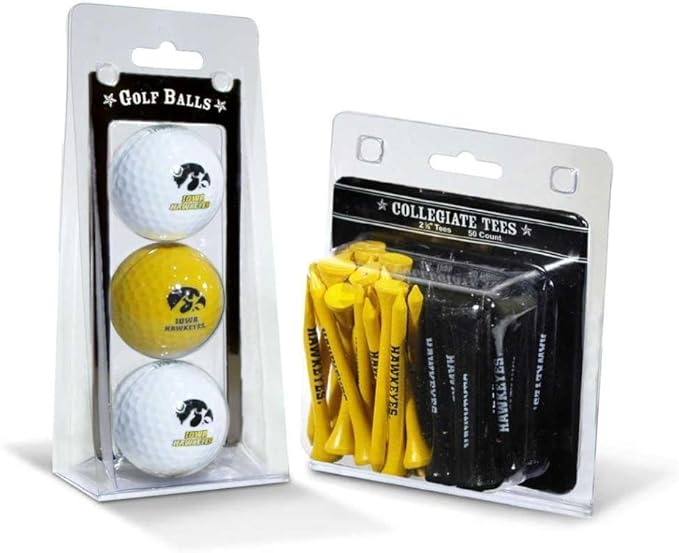Team Golf NCAA Logo Imprinted Golf Balls (3 Count) & 2-3/4" Regulation Golf Tees (50 Count), Multi Colored
