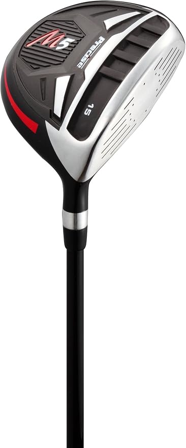 Left Handed M5 Golf Club Set for Tall Men, Black/Red