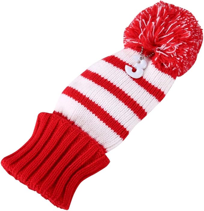 Golf Head Covers for Driver Woods Fairway Hybrids, Long Neck Golf Club Headcovers Set with Number Tags 1 3 5（3pcs）