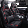 Leather Car Seat Covers for Volkswagen Golf 2001-2021,Car Seat Covers Full Set,Seat Covers with Safety,Waterproof Seat Cover Compatible Airbag(5pcs Black&Red Luxury)