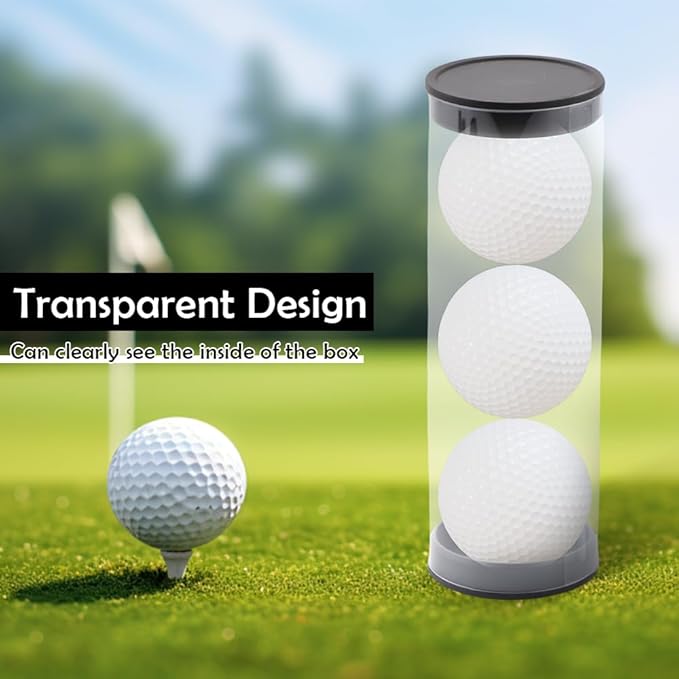 5 Pack Clear Tube Golf Ball Storage Case, Golf Barrel Clear Tubes, Portable with Caps Golf Ball Cases for Home Store Display Use, Thickened Material, 1.8 Inch