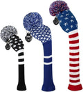 Scott Edward Knit Golf Head Covers for Woods Set of 3 Fits Well Driver(460cc) Fairway Wood and Hybrid(UT) The Perfect Change for Golf Bag