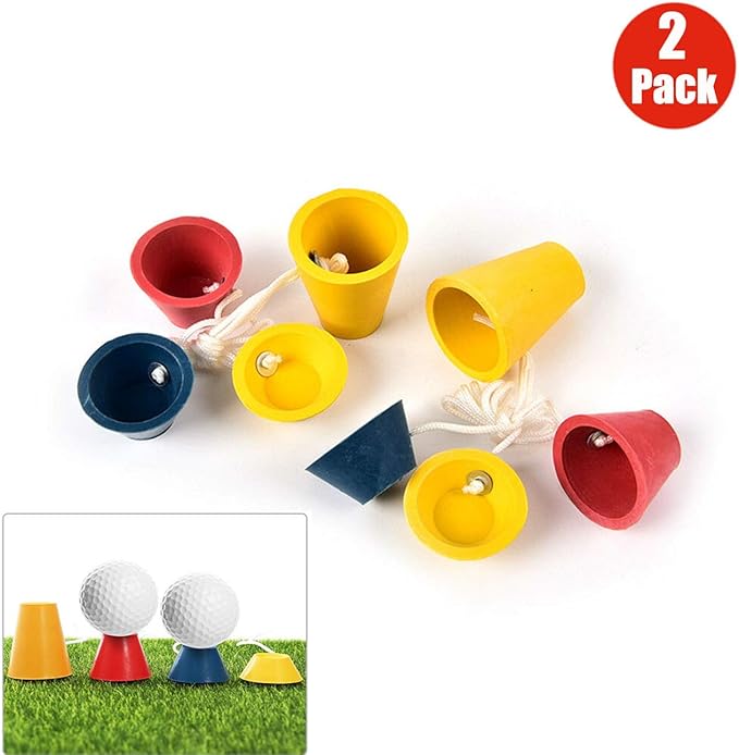 FINGER TEN Rubber Winter Golf Tees with 4 Different Heights 39mm 22mm 16mm 11mm for Frosty Days Durable Golfing Tee 4 in 1 Sizes for Hard Ground Home Driving Range Mat Training Practice