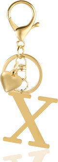 Metal Heart Alphabet Keychain for Women, Girls - Cute Initial Letter Accessories for Purse, Bag Charms and Backpack