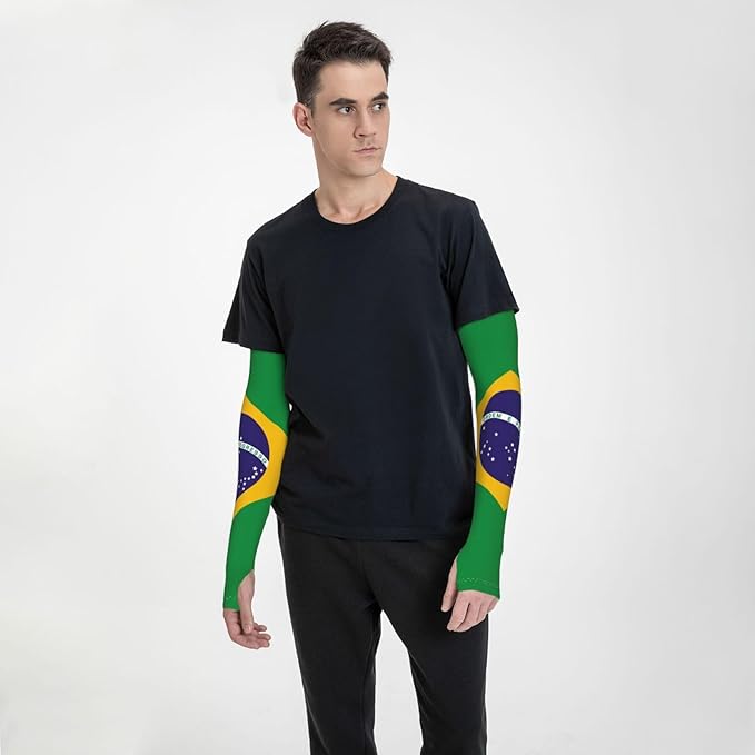 Cute Flag Arm Sleeves Cooling Sun Protection Sports Flag Sleeves for Men Women