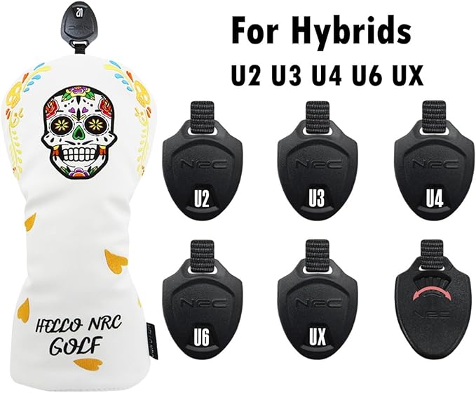 Golf Club Covers Set for Driver, Fairway, Hybrids, 3pcs Golf Headcovers Include Driver Headcover Fairway Wood Head Covers Hybrid Headcover, Premium PU Leather Golf Accessories Cover Set for Men