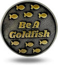Full Metal Markers Be a Goldfish Magnetic Metal Golf Ball Marker with Hat Clip for Men and Women - Unique Marker for Putting Green - Golf Accessories