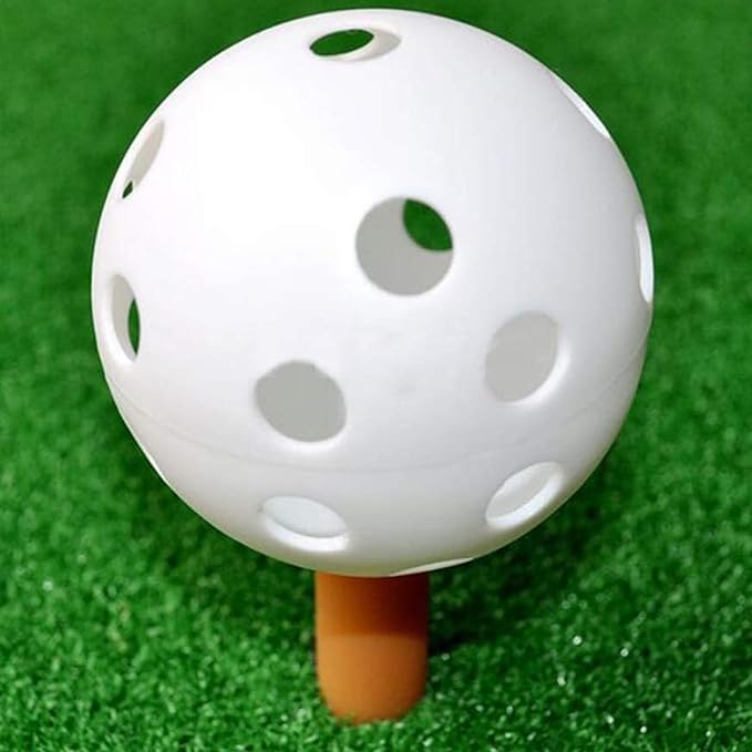 100 Pack Practice Golf Balls, Plastic Golf Training Balls 41mm Hollow Airflow Golf Balls for Driving Range, Swing Practice, Indoor Outdoor Use, White