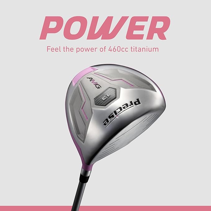 Precise AMG Complete Womens Golf Clubs Set, Includes Driver, Fairway, Hybrid, 6-PW Irons, Putter, Stand Bag, 3 H/C's, Golf Clubs Women Right Handed, Regular & Petite Sizes