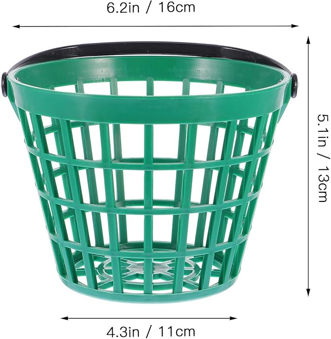 BESPORTBLE Plastic Golf Ball Basket Golf Ball Container with Handle Wire Ball Container for 25 Balls Outdoor
