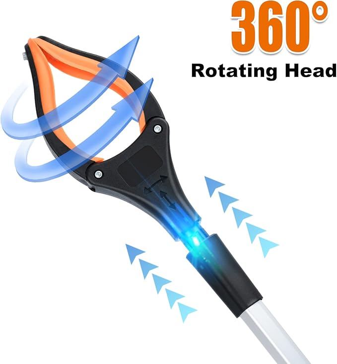 6 Pack Grabber Reacher Tool,32 Inch Foldable Reacher Grabber Pickup Tool with Strong Grip Magnetic,360°Rotating Anti-Slip Jaw,Trash Claw Grabber Tool,Grabbers for Seniors for Outdoor & Indoor (Orange)