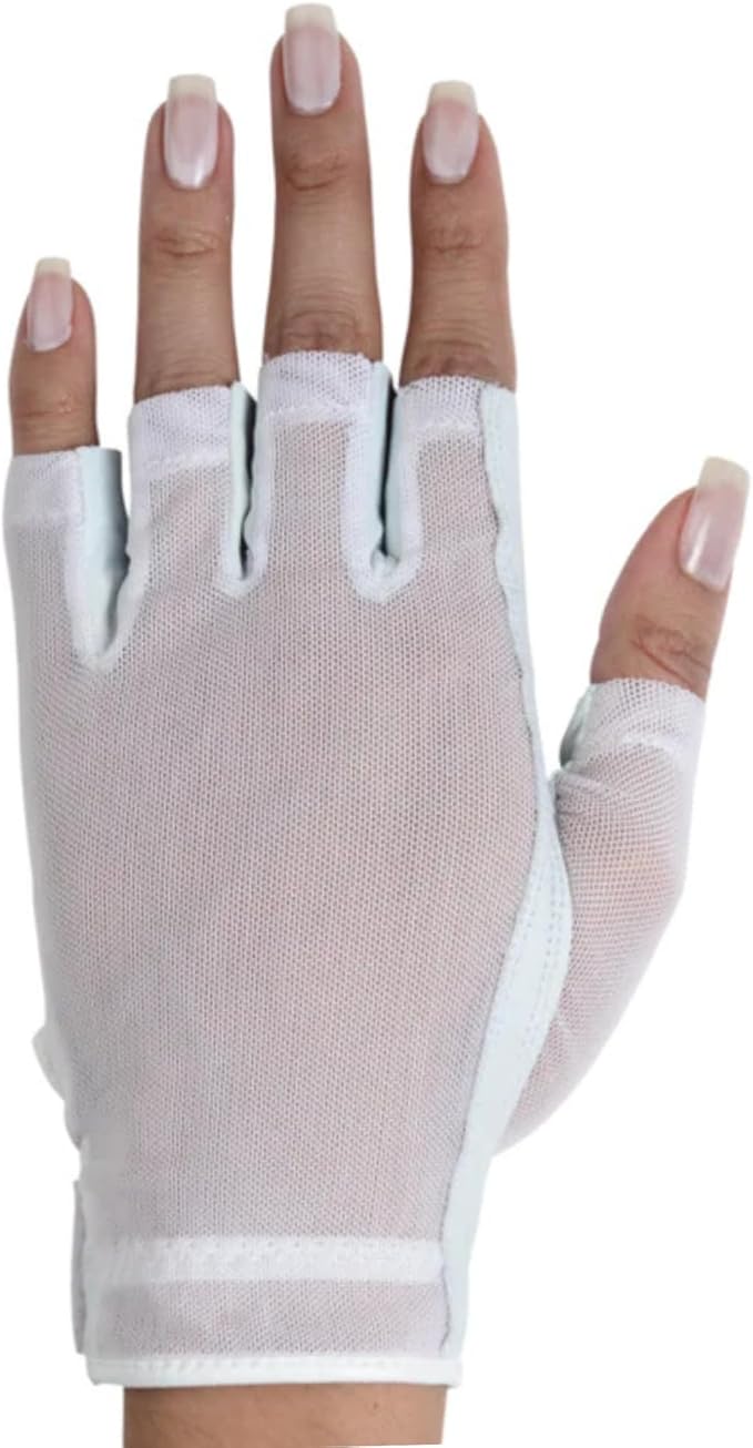 Solar Tan Women’s Half Golf Glove | SPF 10 UV-Filter Fabric, Breathable Cooling Fingerless Design for Even Tan