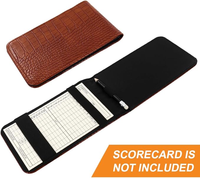 Myartte Golf Scorecard Holder Cover Yardage Book Cover with Golf Ball Marker and A Free Pencil 4.5 × 7.5 inches Black Blue Pink Multi-Color