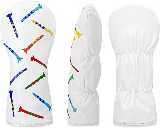 Colorful Nails Style Golf Half Mallet Putter Cover Headcover, Golf Putter Club Cover Magnetic Golf Head Covers Headcovers Club Protective Equipment