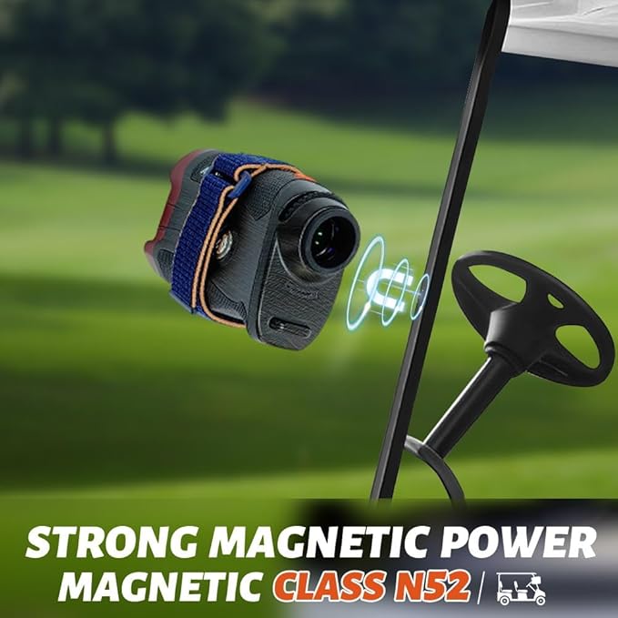 AOFAR Magnetic Golf Rangefinder Holder Mount Strap, Strong Magnet, Adjustable Range Finder Mount/Holder/Strap/Band, Attaches to Golf Cart Rails/Frames and Golf Clubs