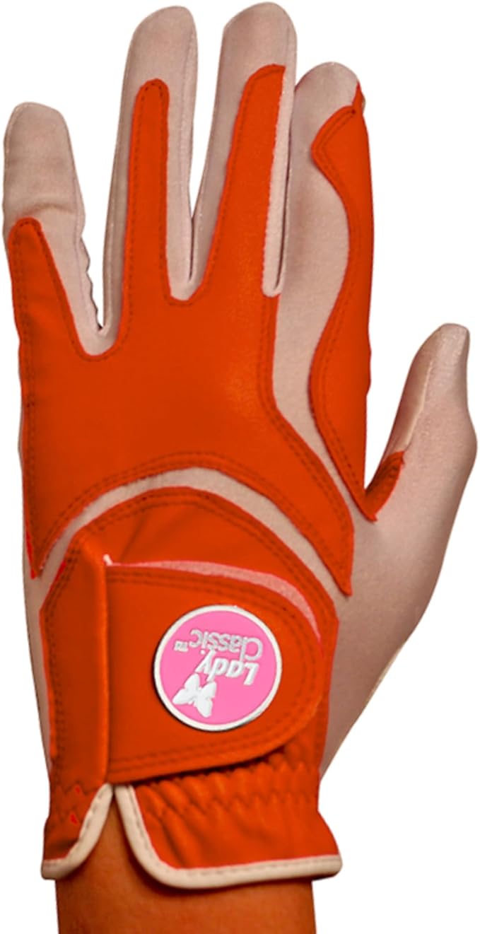 Women's Soft Flex Golf Gloves with Magnetic Ball Marker with Removable Golf Ball Marker- Left Hand