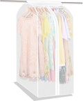 Wardrobe Hanging Clothes Storage Bag/Garment Bag/Peva Translucent Moisture Proof Protector With Magic Tape And Zipper