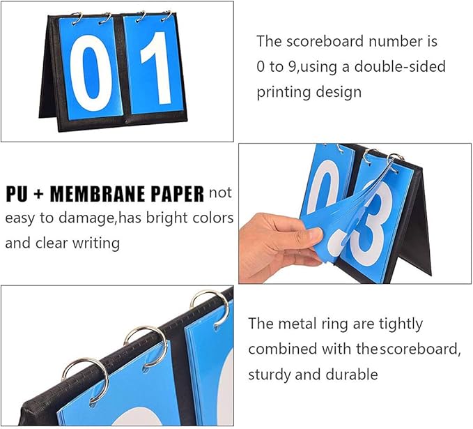 APORO Portable Table Top Scoreboard Flipper, Multi Sports Score Flip Scoreboard
