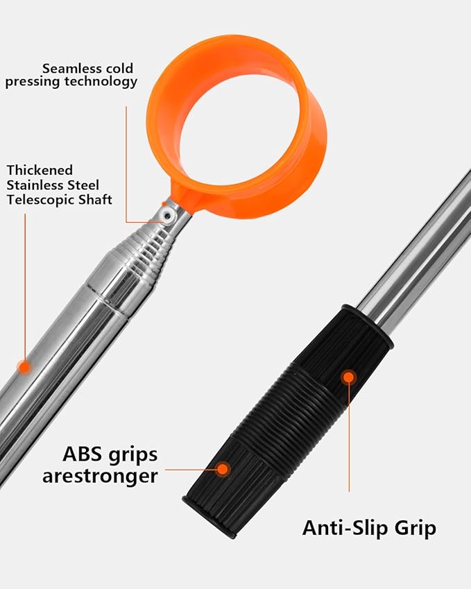 Telescopic Golf Ball Retriever (9/12ft) | Picker Upper Tool | Premium Stainless Steel & Double-Sided Head