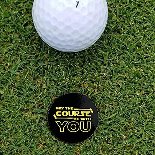 Balanced Co. May The Course Be with You Golf Hat Clip with Enamel Magnetic Ball Marker (May The Course Be with You)
