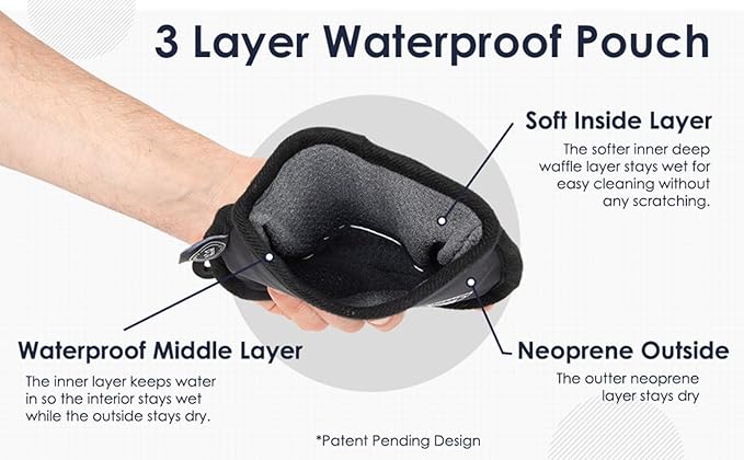 Golf Club Cleaner for Golf Bag - Golf Ball Cleaner Pouch - Waterproof Inside and Dry Outside - Golf Club Brush and Groove Cleaner in One - Golf Ball Washer - Golf Club Bag Accessories