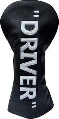 Golf Club Headcover 3 Wood Headcover Black n White Premium PU Leather Driver #3 Fairway Wood Hybrid Wood Head Cover Fits for All Brand