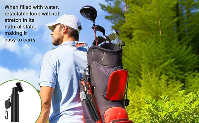 Premium Golf Club Cleaner Brush with Pressurized Water Sprayer – 5OZ Portable Club Brush for Quick Cleaning, Ideal Golf Accessories for Men – Caddy Splash Design