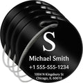 Stainless Luggage Tags for Suitcases 4 Pack: Metal Personalized Luggage Tags for Backpacks & Bags with Customizable Texts (Black)