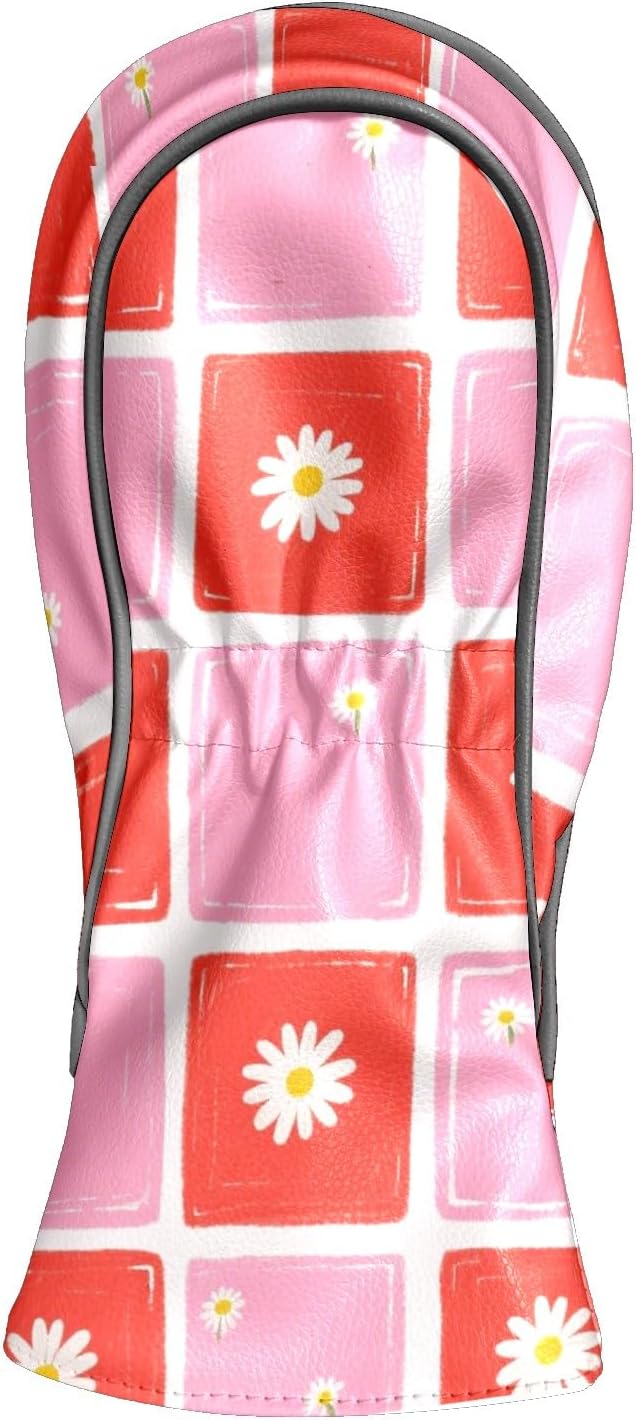 Golf Club Head Cover Brown Western Cow Print Golf Club Covers for Driver & Fairway Wood, Waterproof Leather Driver Headcovers Fairway Wood Cover for Women & Men