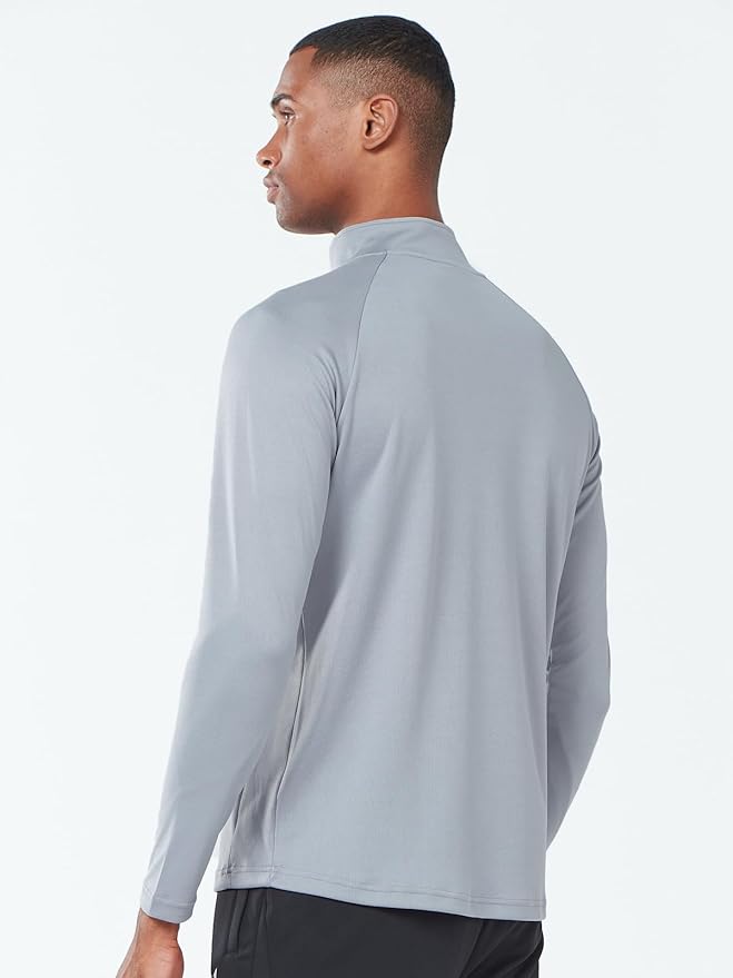 NORTHYARD Quarter Zip Pullover Men Running Shirt Long Sleeve Moisture Wicking Quick Dry Athletic Workout Shirts