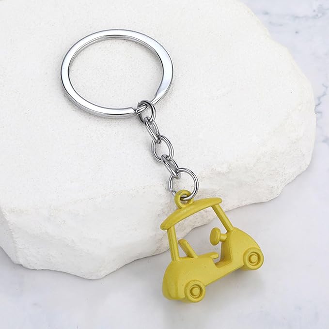 Pack Of 2 Zincs Alloy Realistic Golf Cart Keychains Golf Themed Holder Lightweight For Keys Bags Accessories