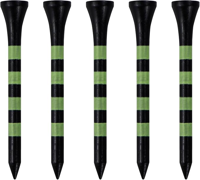 Wooden Golf Tees 3-1/4", 2-3/4", 2-1/8", 1-1/2" Available, 100 Count (Natural Color, White, Black, Blue, Red, Green, Yellow, Pink, Orange)