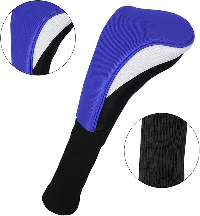 3pcs Nylon Golf Head Covers with Interchangeable Tags, Elastic Self-Fixing Closure, Durable Golf Accessories for Fairway & Driver Clubs