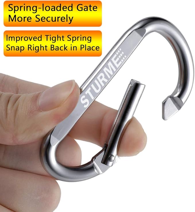 20pcs 2.7" Carabiner Clip Durable Carabeaner Hooks Small Carabiner D Clip