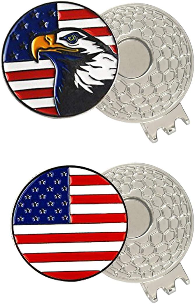 Colorful Golf Ball Markers with Silver Color Golf Hat Clips