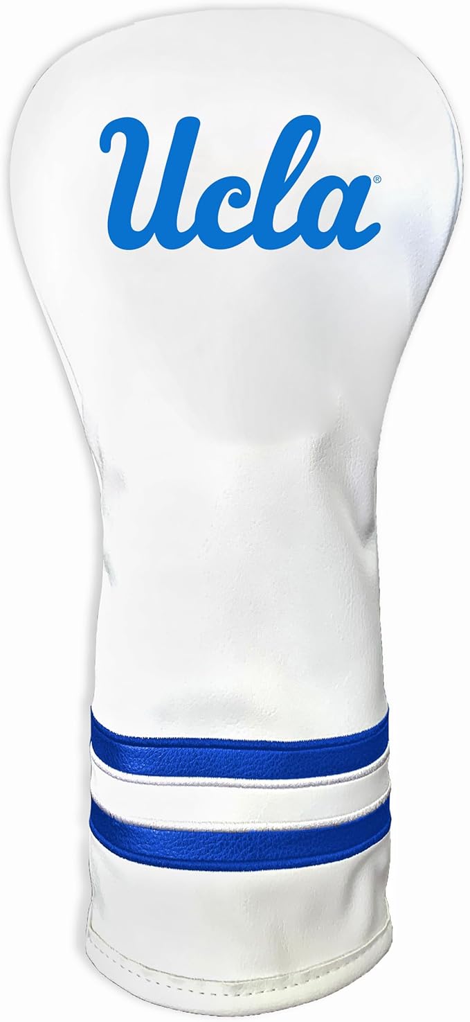 Team Golf NCAA White Vintage Fairway Golf Club Headcover, Form Fitting Design, Retro Design